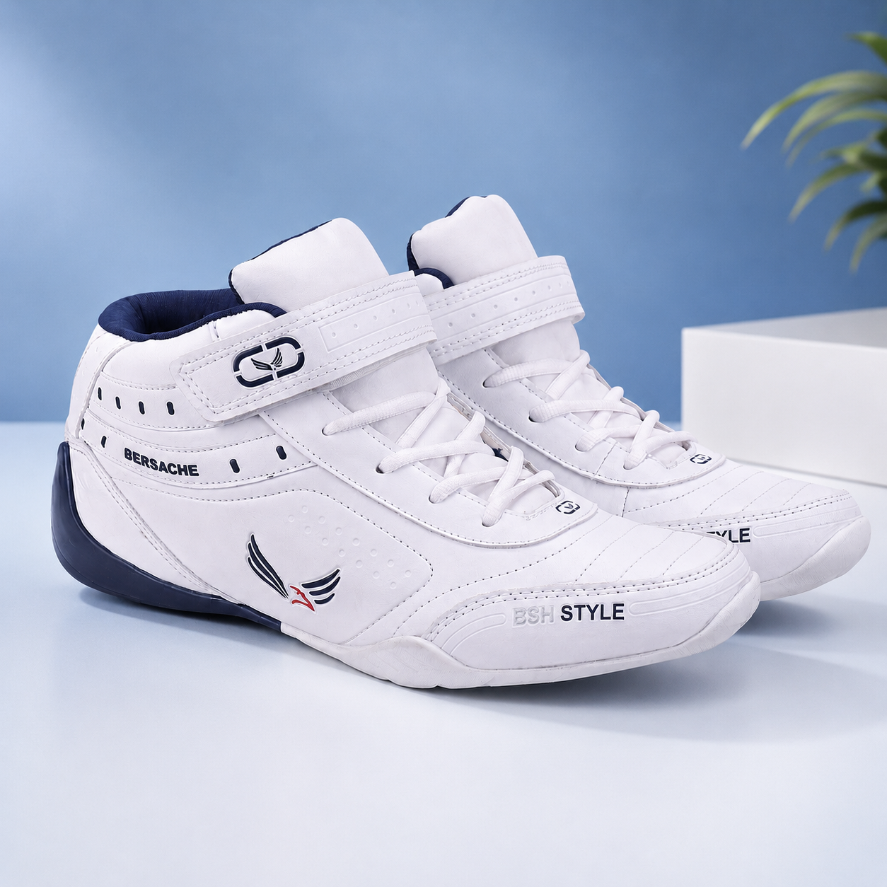 Bersache Lightweight Casual Sneaker Shoes For Men White-9018.