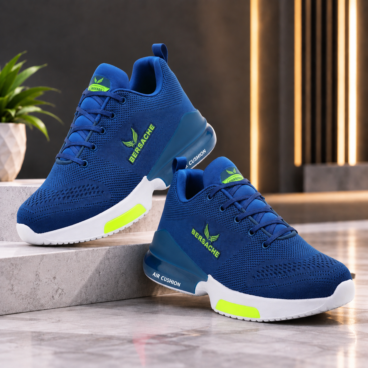 Bersache Lightweight Sports Running Shoes For Men Blue-9049.