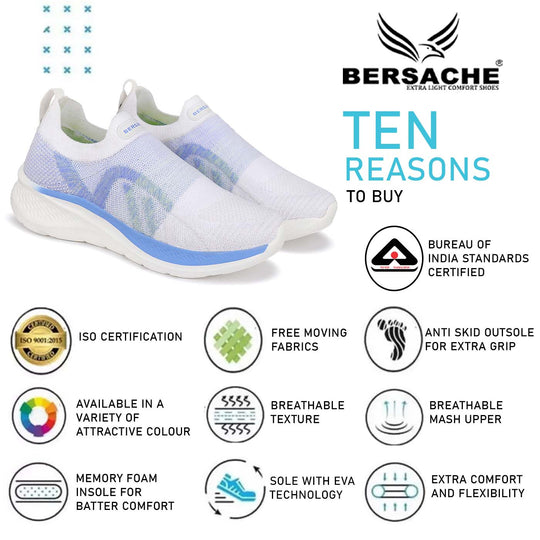 Bersache  Sneaker, Loafers ,Casual with extra comfort Sneakers for Women  (White-9119)