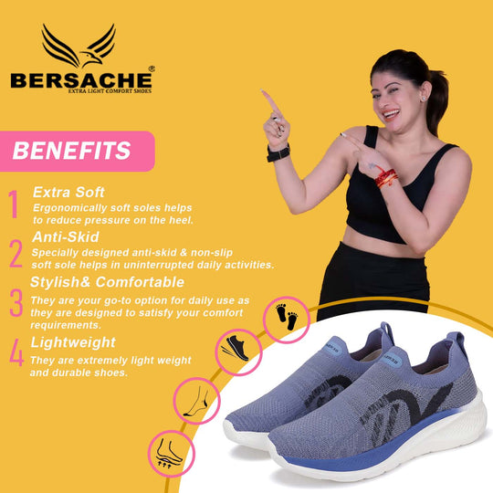 Bersache Sneaker, Loafers ,Casual with extra comfort Sneakers for Women  (Blue-9120)