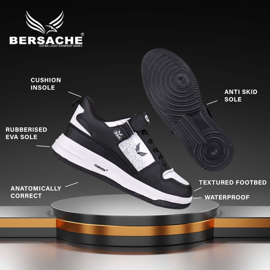 Bersache Premium Sports ,Gym, Trending Stylish Running shoes for men (9123-Black)