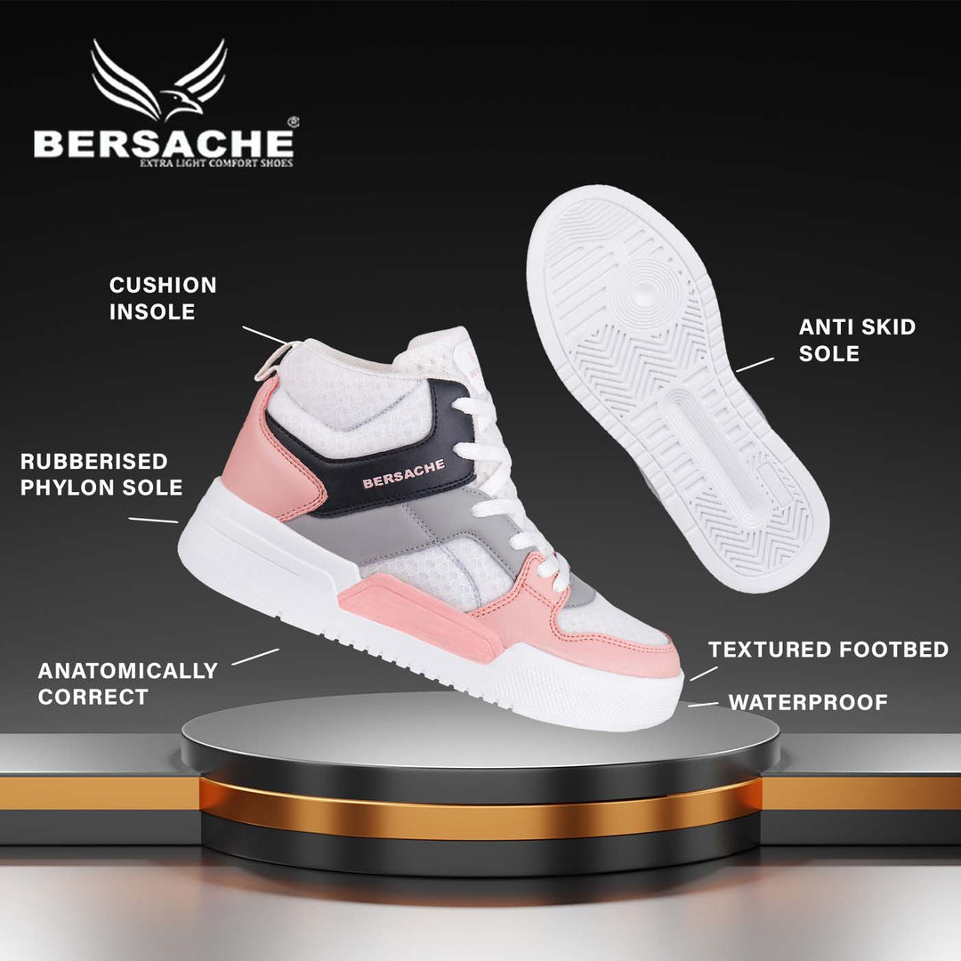 Bersache Sneaker, Loafers ,Casual With Extra Comfort Sneakers For Women/Girls (9157-Pink)