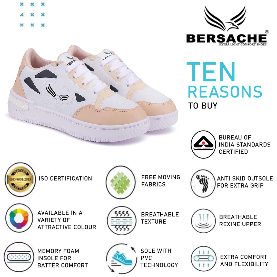 Bersache Premium Sports ,Gym, Trending Stylish Running Colour Changing shoes for Women (8066-Pink)