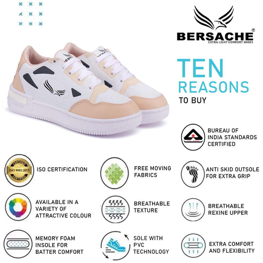 Bersache Premium Sports ,Gym, Trending Stylish Running Colour Changing shoes for Women (8066-Pink)