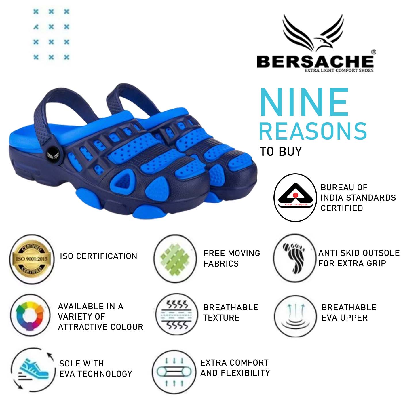 Bersache Extra Soft Classic Casual CHAPPAL with  Regular wear with Ultra Soft & Flexibility Technology Slipper for Kids's - Blue -6166.