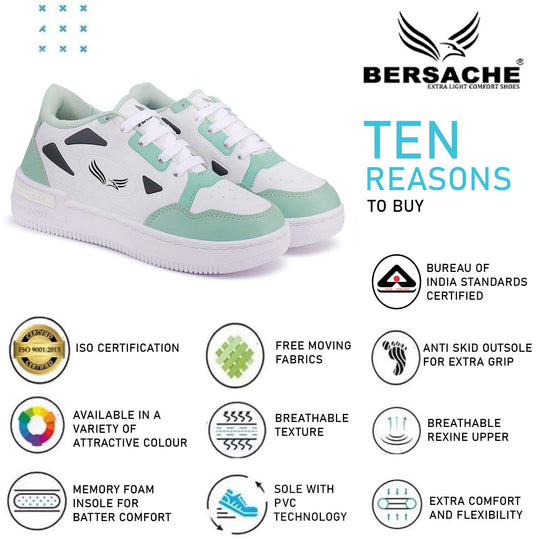 Bersache Premium Sports ,Gym, Trending Stylish Running Colour Changing shoes for Women (8065-Green)