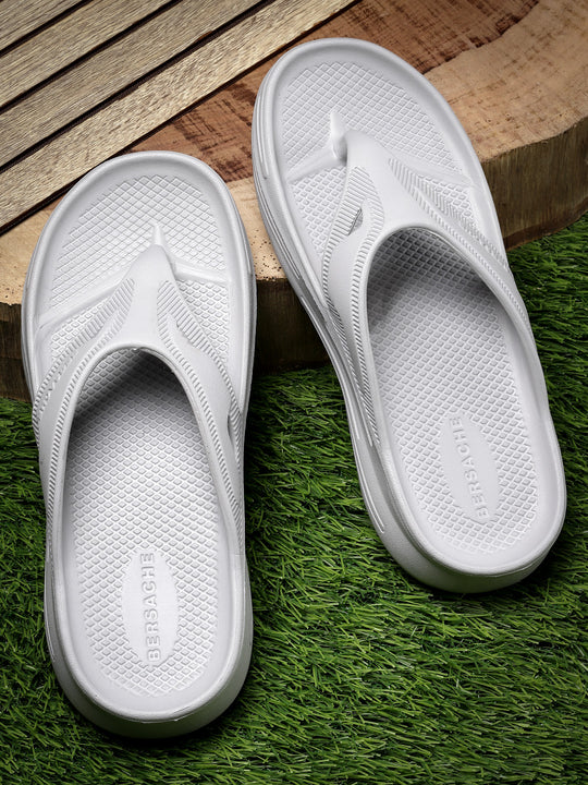 Bersache Extra Soft Classic Casual with  Regular wear with Ultra Soft & Flexibility Technology Flip Flop for Men's & Boy's (6120-White)