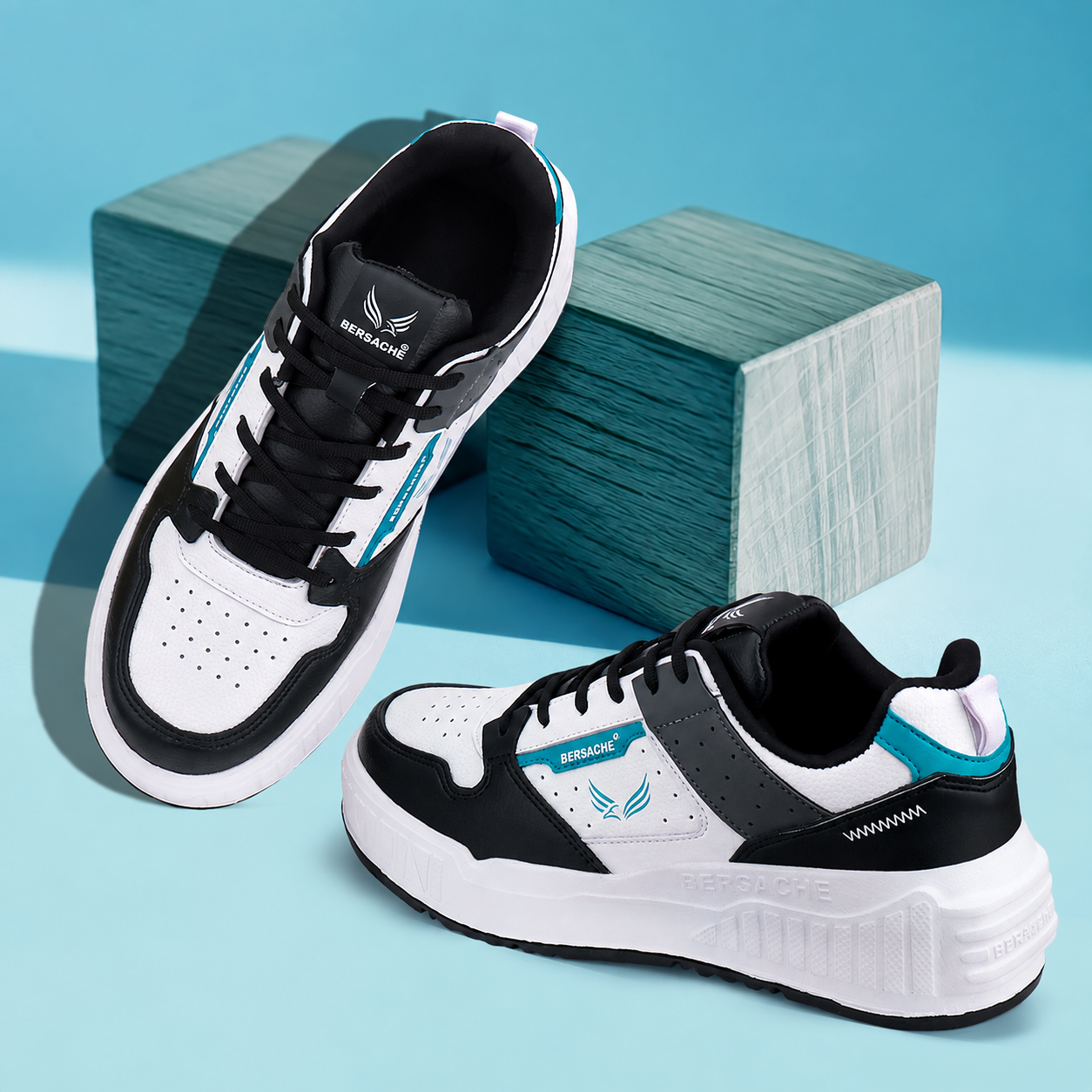 Bersache Sneaker, Loafers ,Casual With Extra Comfort Sneakers For Men's/Boy's (8051-Black & Blue).