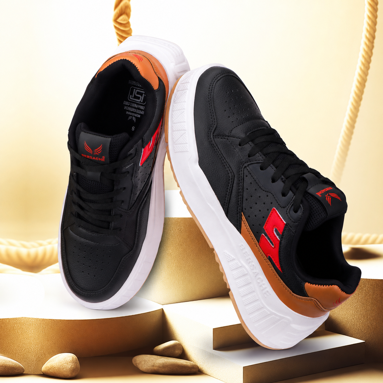 Bersache Sneaker, Loafers ,Casual With Extra Comfort Sneakers For Men's/Boy's (8048-Black & Brown) .