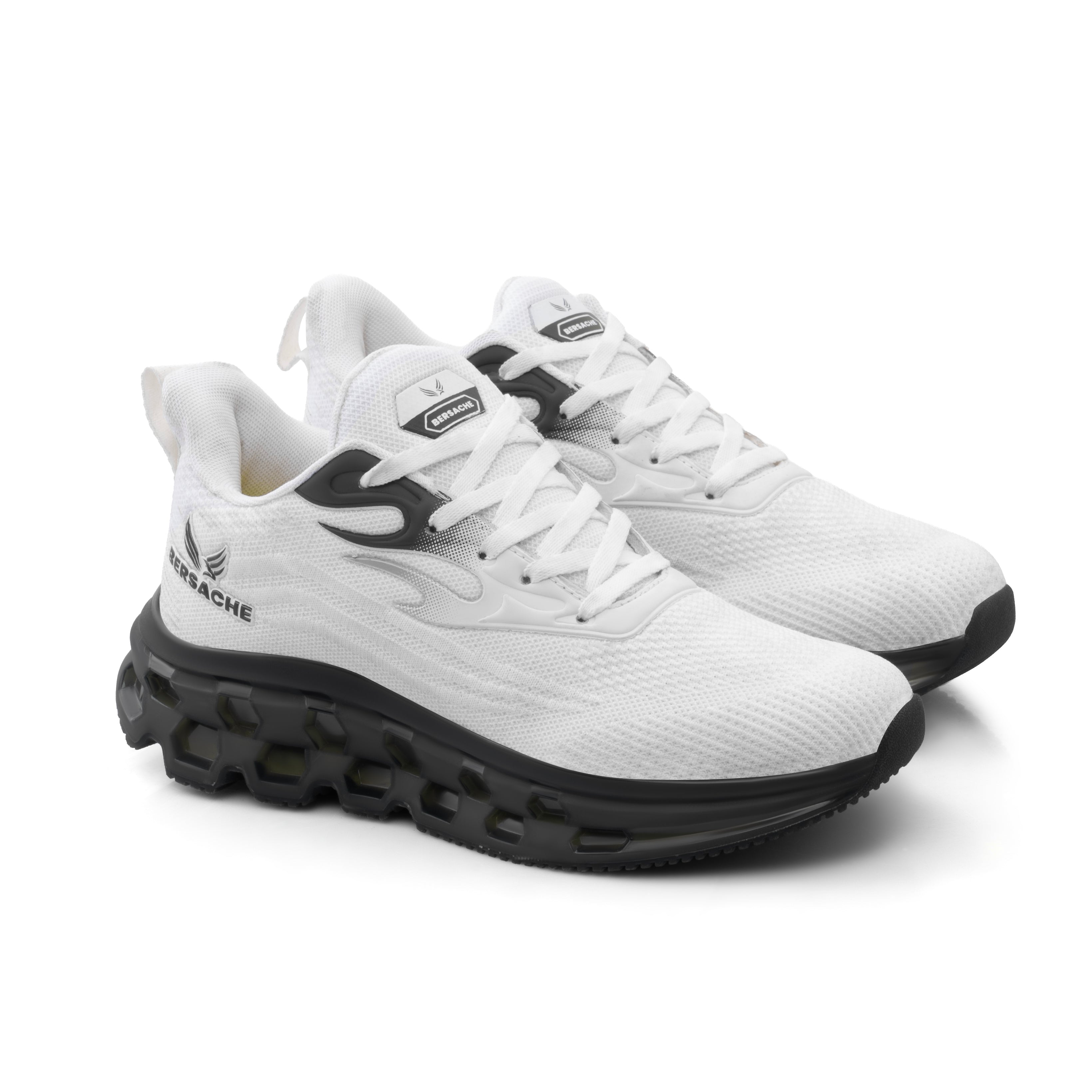 Bersache Lightweight Casual Sneaker Shoes For Men Light Grey (9197-White)