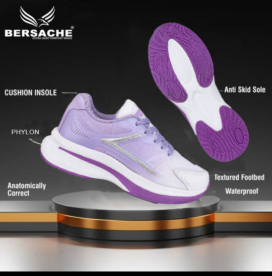 Bersache  Sneaker, Loafers ,Casual with Extra comfort Sneaker for Women (Purple-9117)