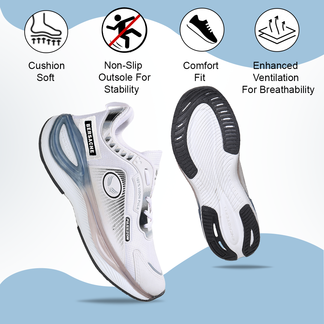 Bersache Sneaker, Loafers ,Casual With Extra Comfort Sneakers For Mens (9201-White).