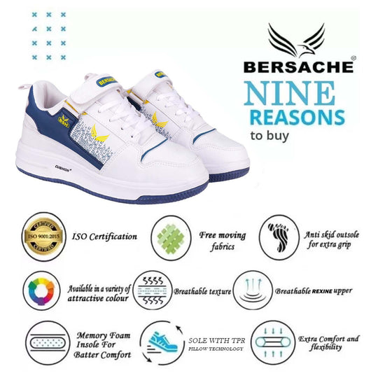 Bersache Premium Sports ,Gym, Trending Stylish Running shoes for men (9124-White)