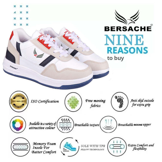 Bersache Premium Sports ,Gym, Trending Stylish Running shoes for men (9126-White)