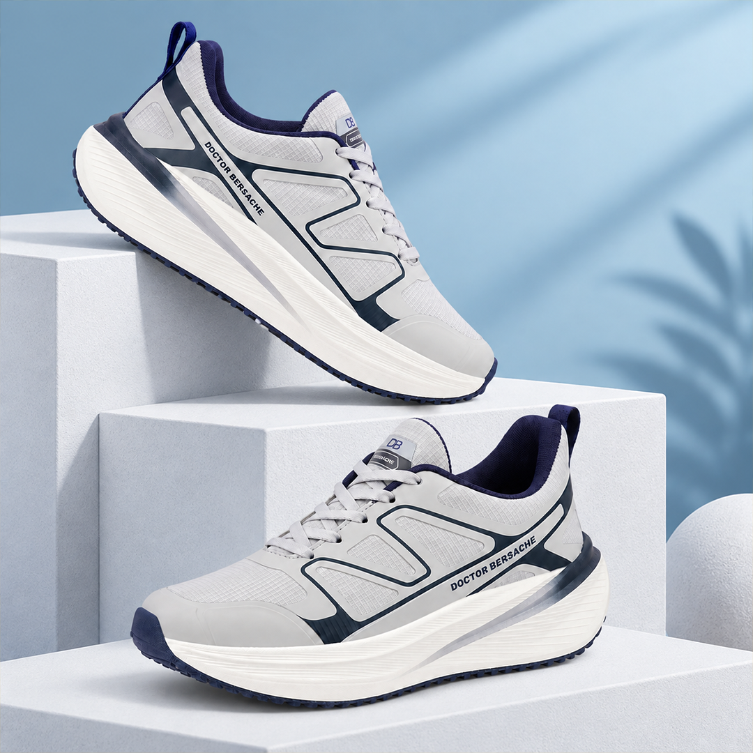 Doctor Bersache Newly Launched Orthopedic Comfort Sport Shoes for Men | Diabetic Friendly | Extra Cushioning | Arch Support | Pain | Grey-DS117