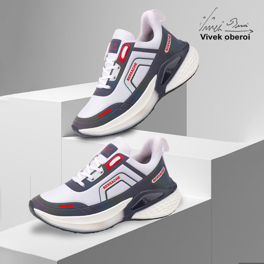 Bersache Premium Sports,Gym, Trending Stylish Running Shoes For Men (9207-White)