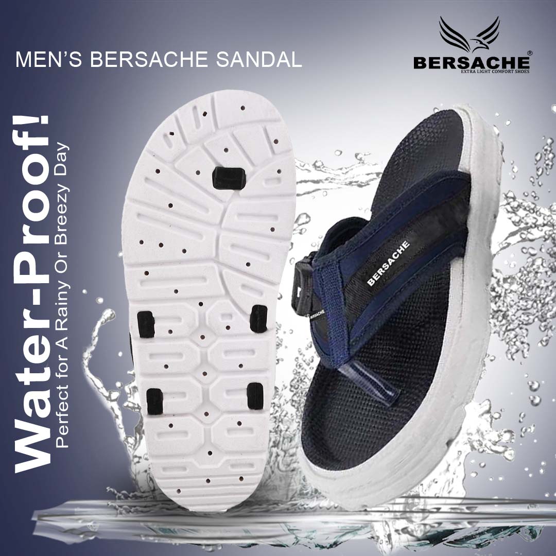 Bersache Extra Soft Classic Casual with  Regular wear with Ultra Soft & Flexibility Technology Slipper For Men's-Blue -6201