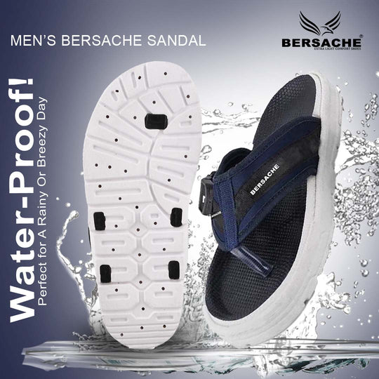 Bersache Extra Soft Classic Casual with  Regular wear with Ultra Soft & Flexibility Technology Sandal For Men's & Boy's-Blue-6201