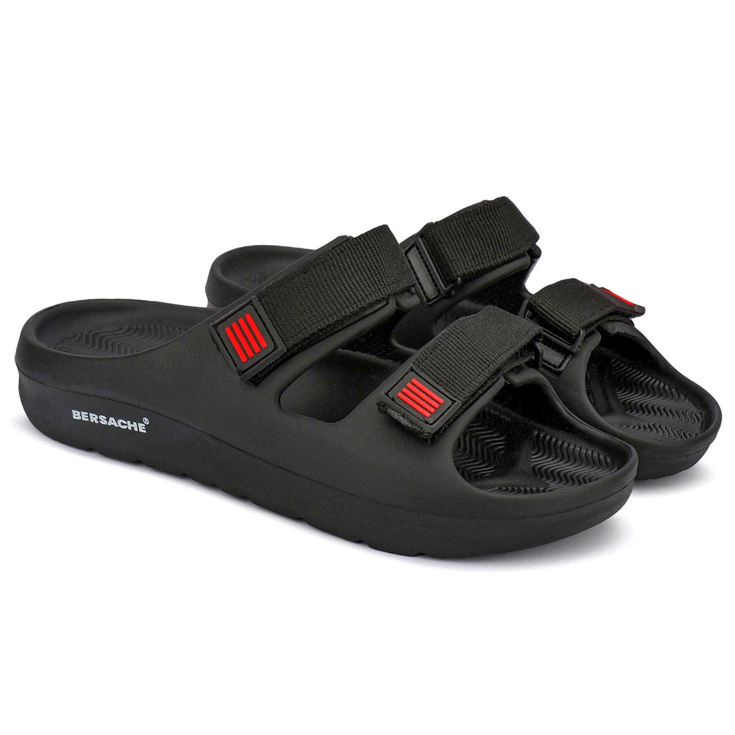Bersache Extra Soft Classic Casual with  Regular wear with Ultra Soft & Flexibility Technology Slipper For Men's & Boy's-(Black-6266)