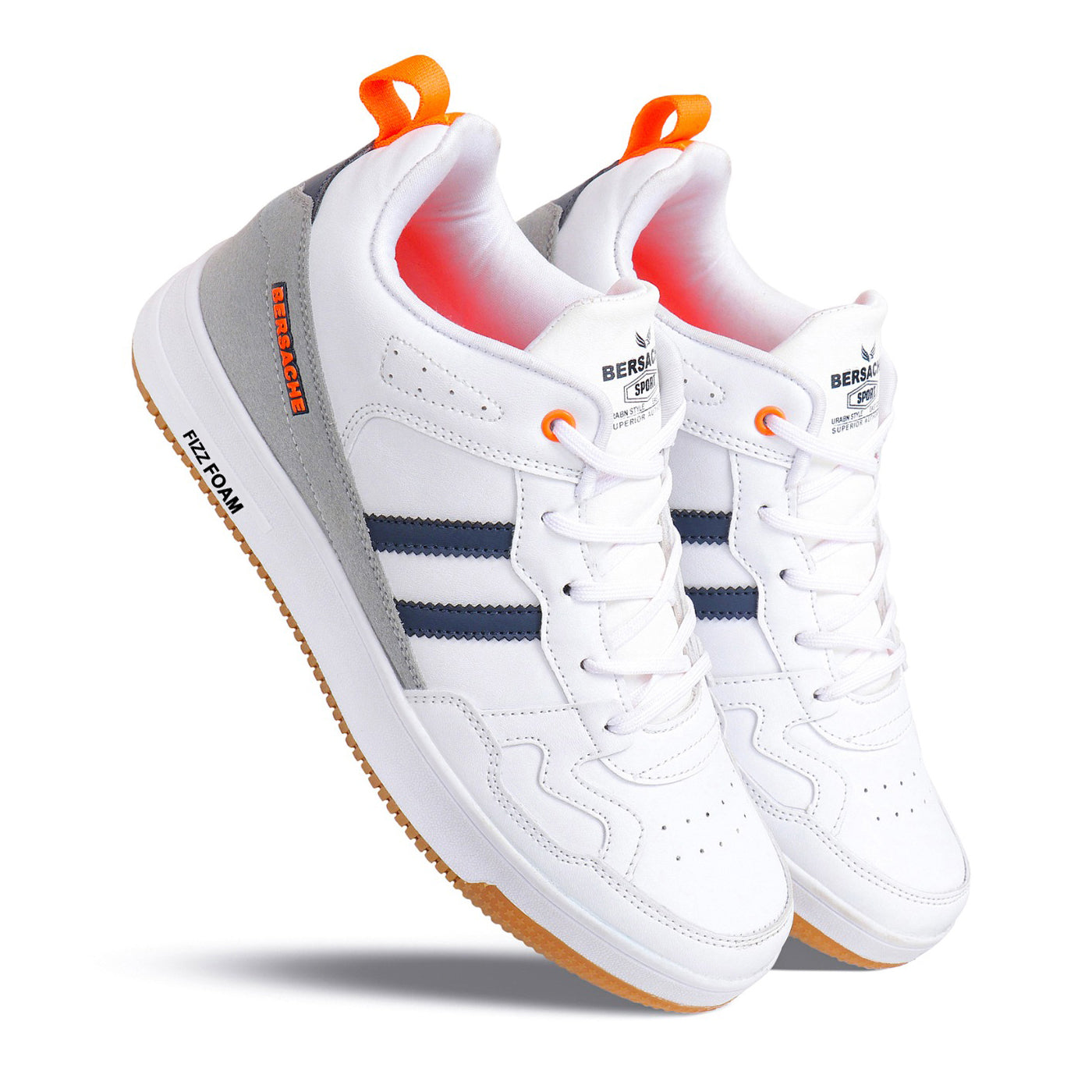 Bersache Lightweight Casual Sneaker Shoes For Men White-9057