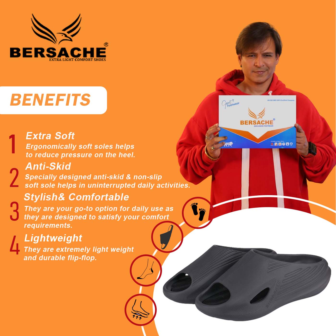 Bersache Extra Soft Classic Casual with  Regular wear with Ultra Soft & Flexibility Technology Flip Flop for Men's & Boy's (6149-Grey)