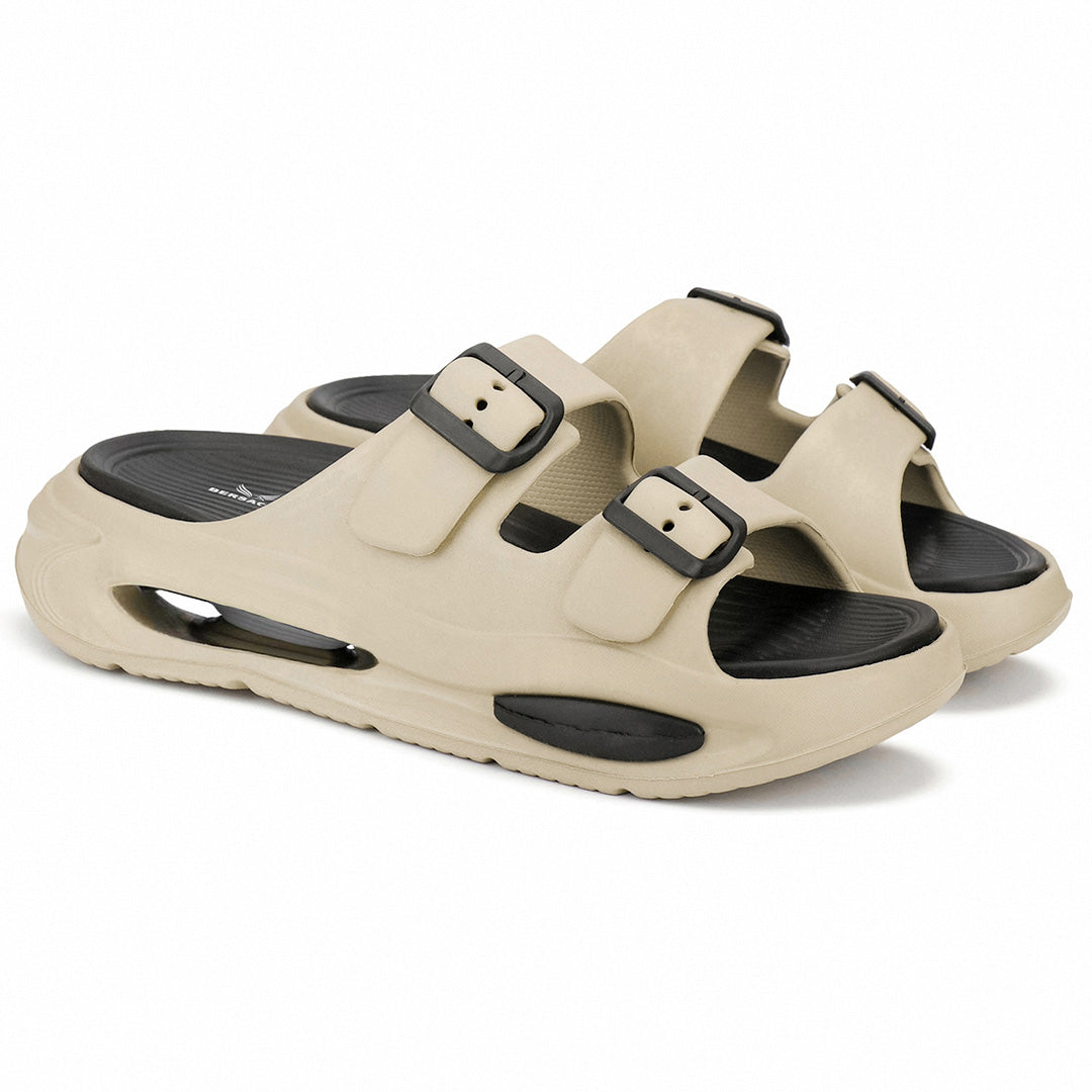 Bersache Extra Soft Classic Casual  with  Regular wear with Ultra Soft & Flexibility Technology Flip-Flop for Men's-(6346- Beige & Black)
