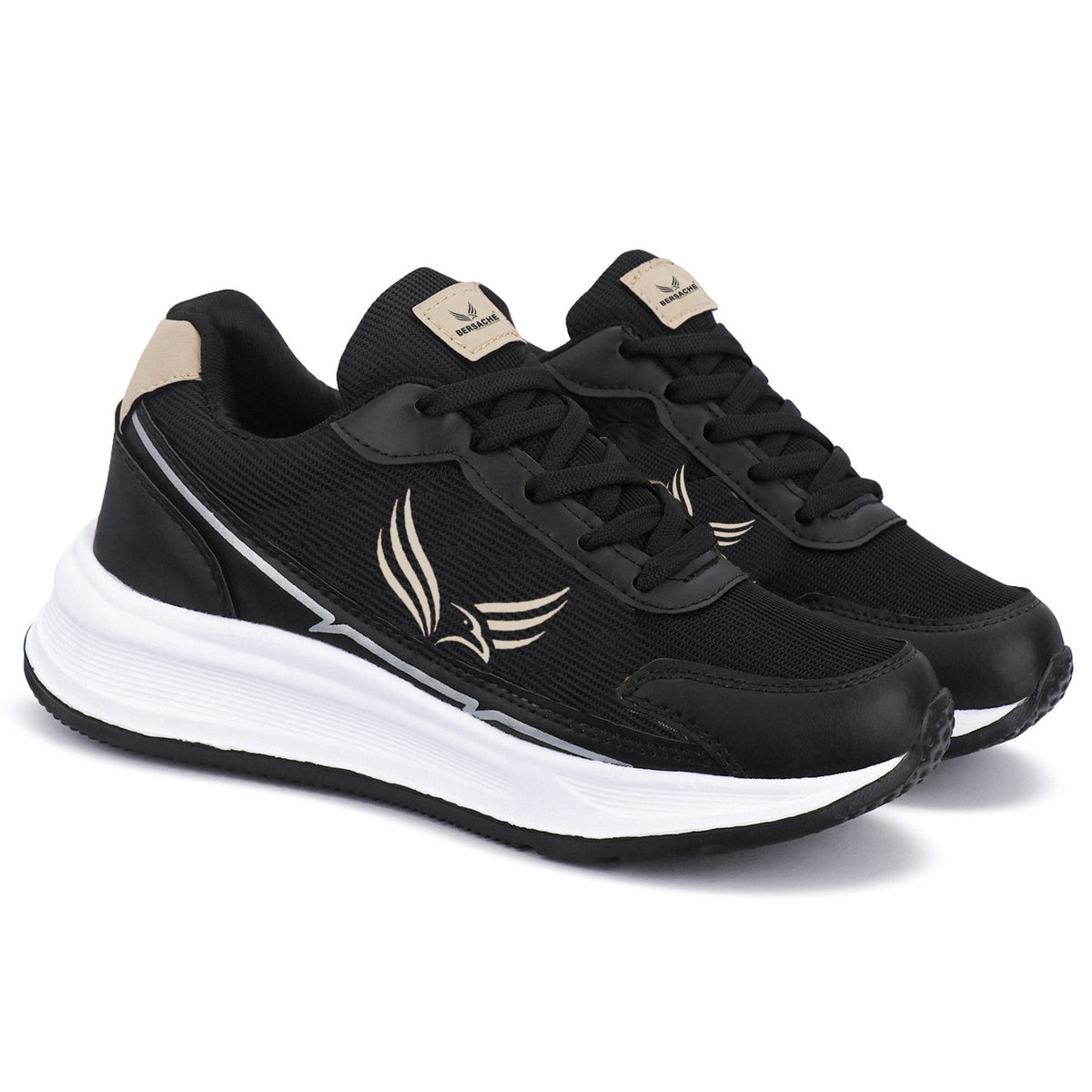Bersache Casual Sneaker shoe for Men| Soft Cushioned Insole , Slip-Resistance Casuals For Men (Black-8138)