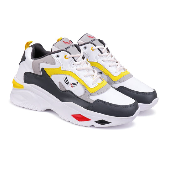 Bersache Lightweight Sports Running Shoes For Men Yellow-9011