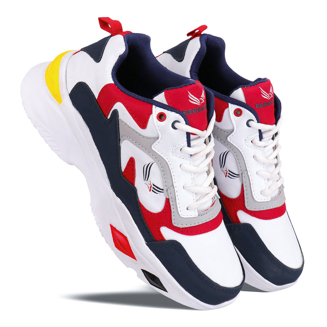Bersache Lightweight Casual Sneaker Shoes For Men Red-9010