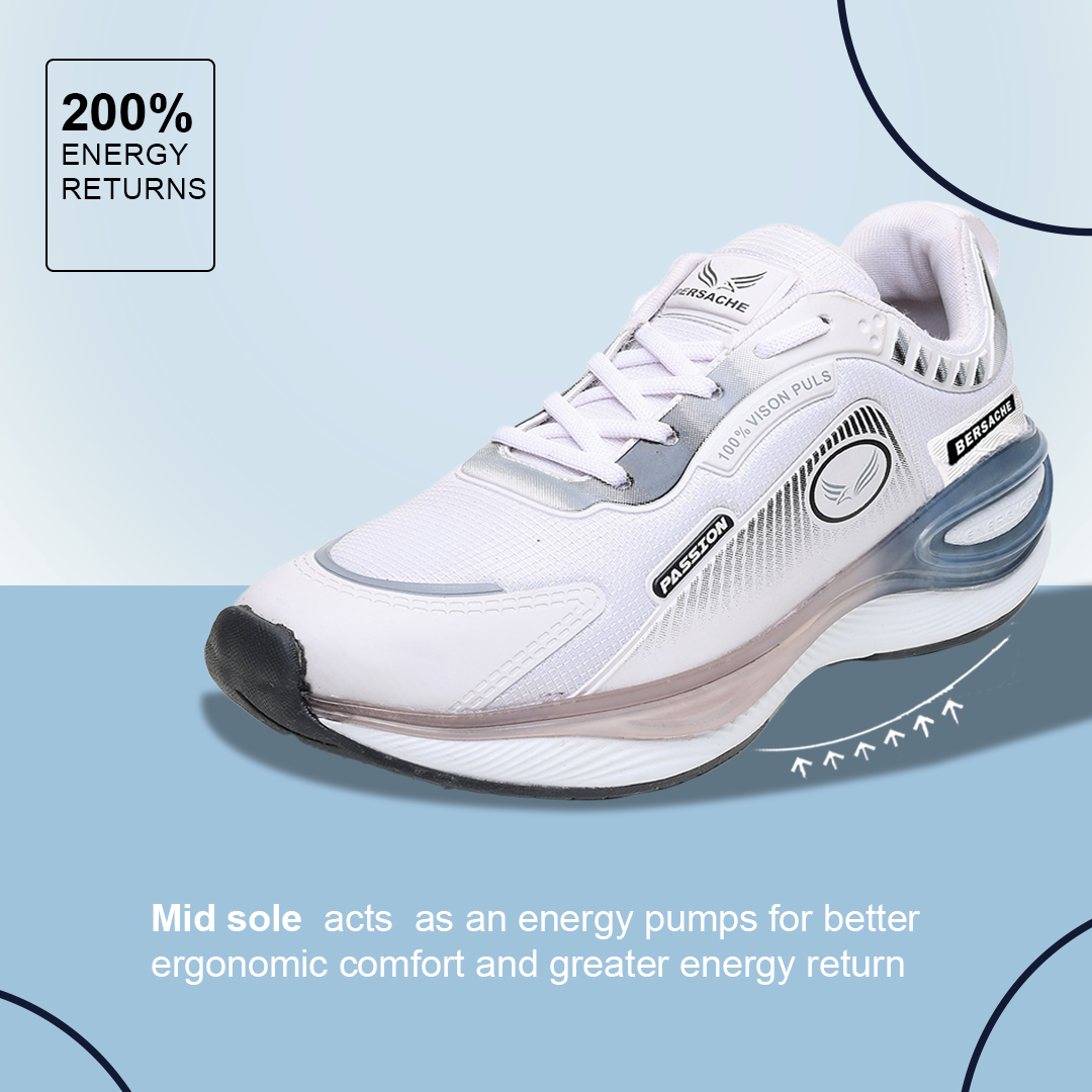 Bersache Sneaker, Loafers ,Casual With Extra Comfort Sneakers For Mens (9201-White).