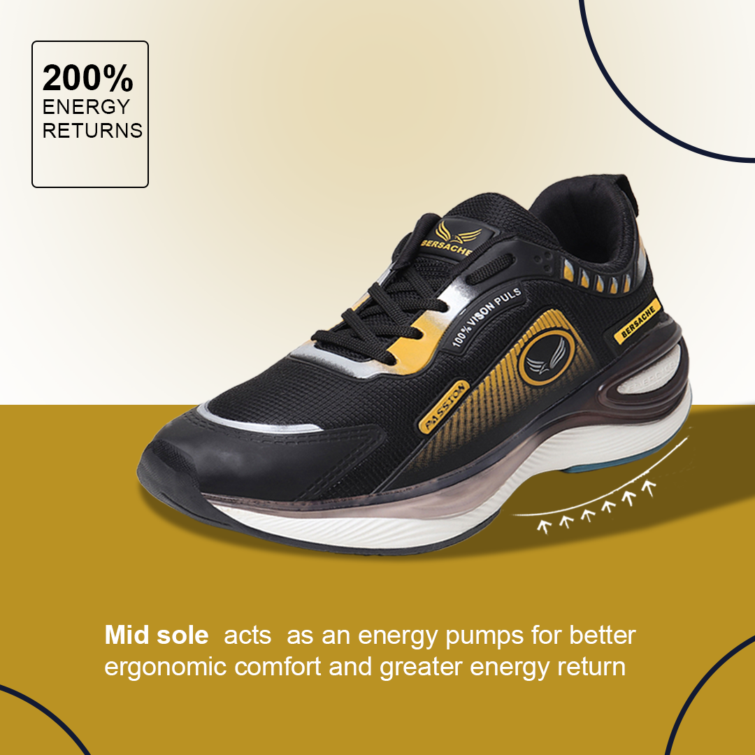 Bersache Sneaker, Loafers ,Casual With Extra Comfort Sneakers For Mens  (9199-Black).