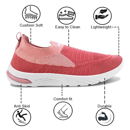 Bersache Sneaker, Loafers ,Casual With Extra Comfort Sneaker, For Women's & Girl's (8054-Pink)