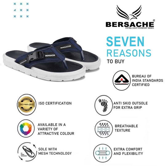 Bersache Extra Soft Classic Casual with  Regular wear with Ultra Soft & Flexibility Technology Sandal For Men's & Boy's-Blue-6201