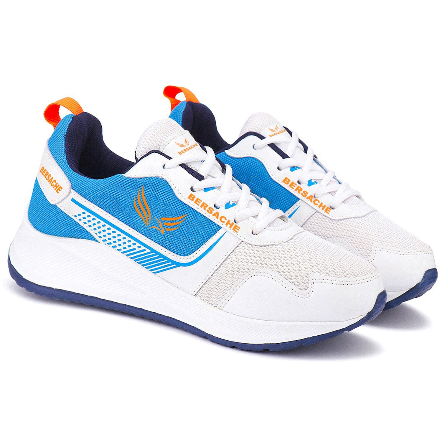 Bersache Lightweight Casual Sneaker Shoes For Men (White-8108)