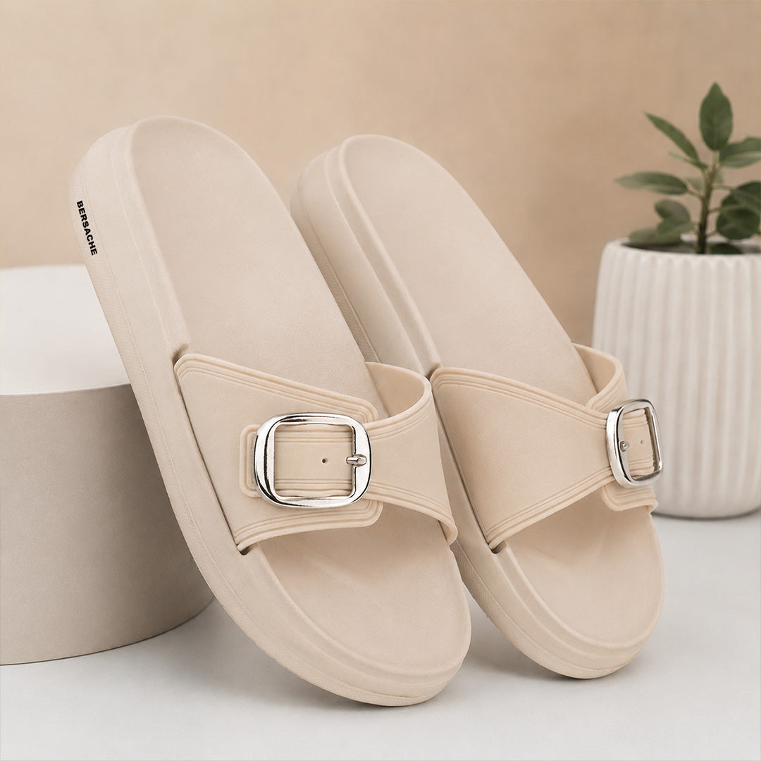 Bersache Extra Soft Classic Casual  with Regular wear with Ultra Soft & Flexibility Technology Slide for Women's-(6366-Beige).
