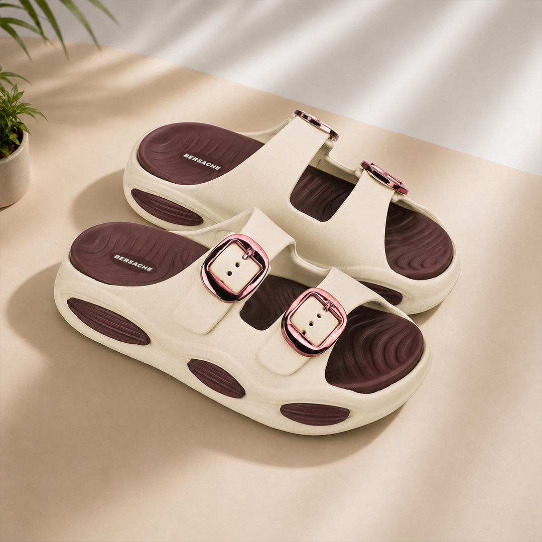 Bersache Extra Soft Classic Casual  with Regular wear with Ultra Soft & Flexibility Technology Slide for Women's-(6364-Brown).