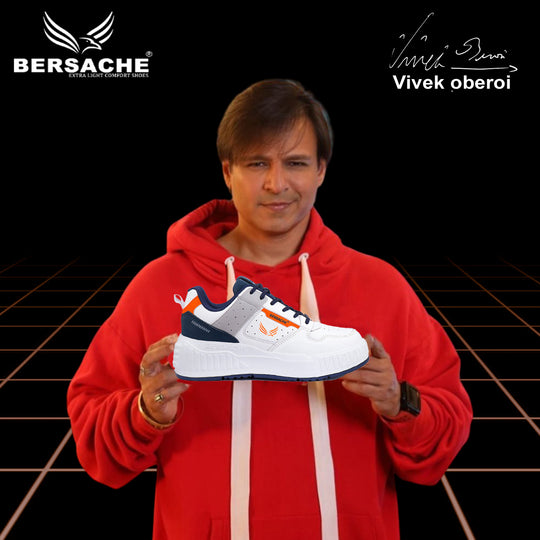 Bersache Lightweight Sports Running Shoes For Men Light ( White-8052)