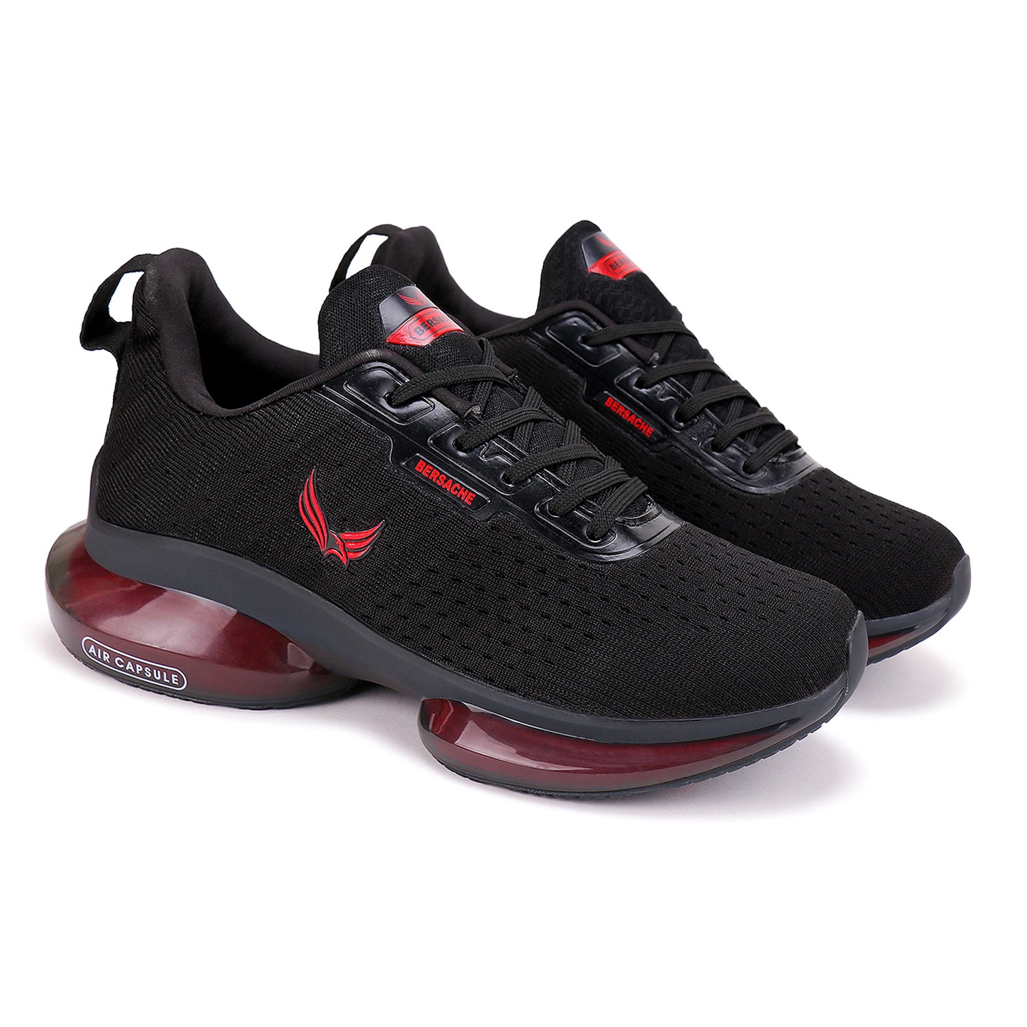 Bersache Lightweight Casual Sneaker Shoes For Men Black-9038