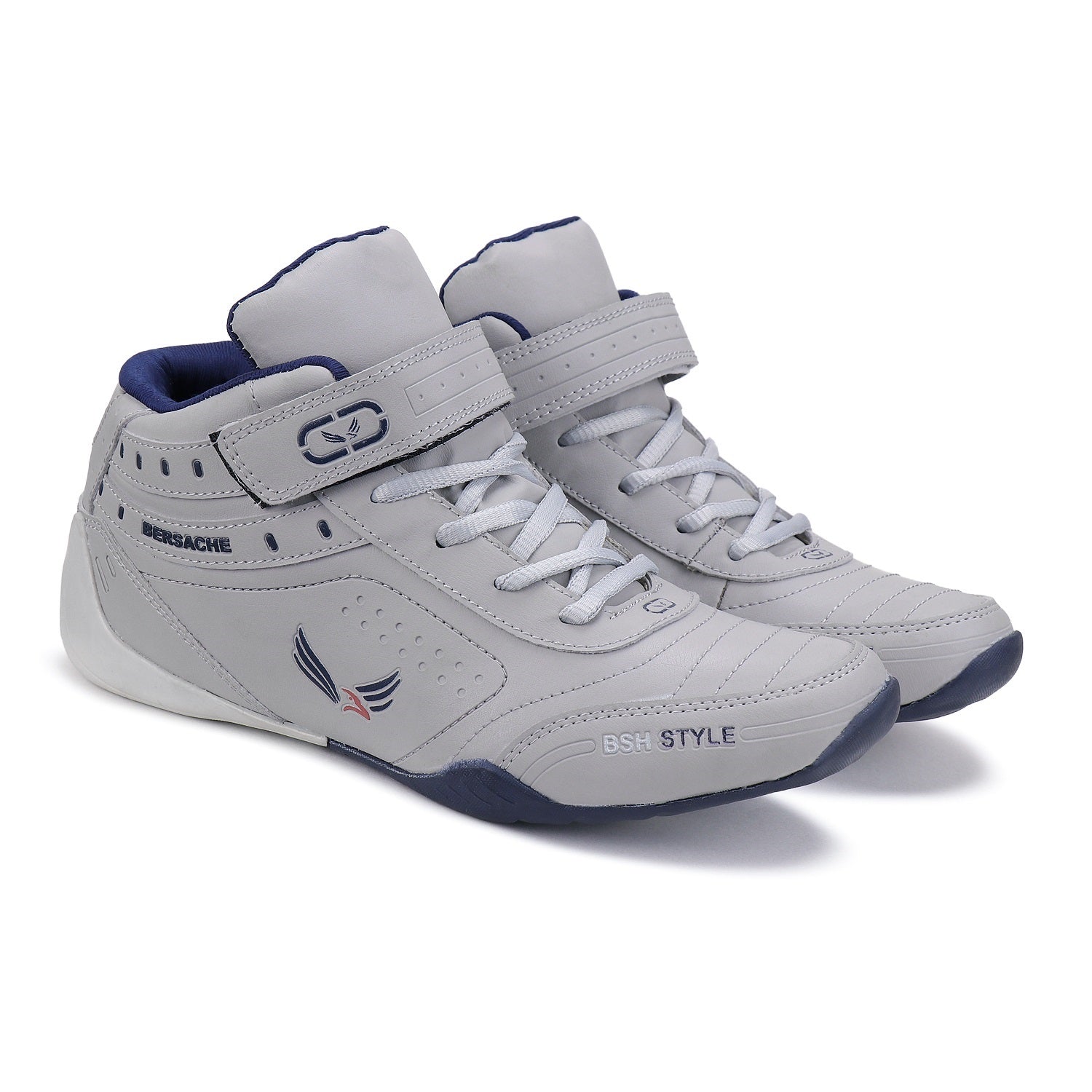 Bersache Lightweight Casual Sneaker Shoes For Men Grey-9021