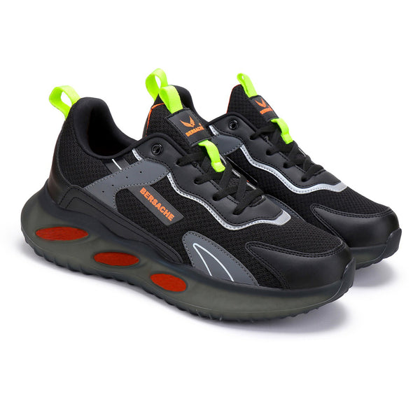Bersache Lightweight Casual Sneaker Shoes For Men Black-9051