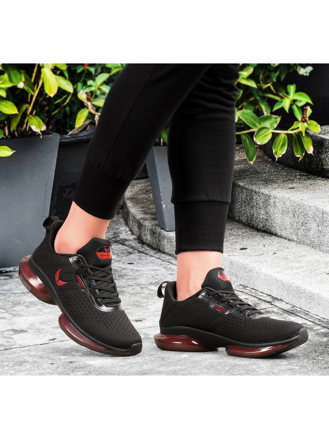 Bersache Lightweight Casual Sneaker Shoes For Men Black-9038