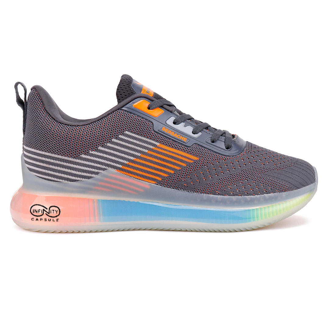 Bersache Lightweight Sports Running Shoes For Men Grey-9029