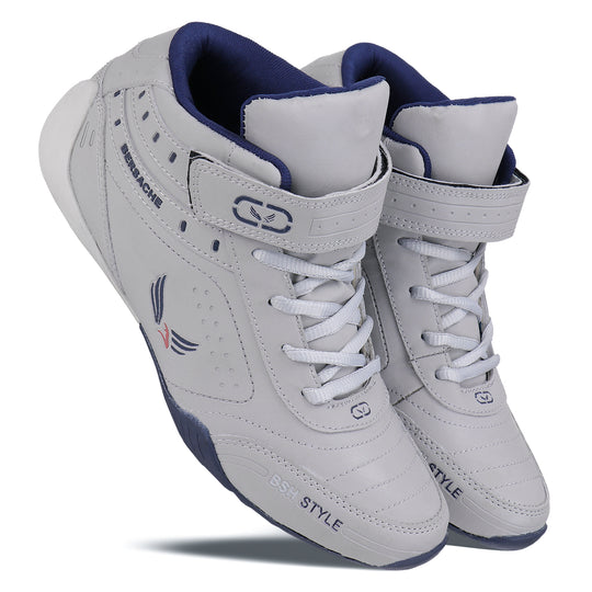 Bersache Lightweight Casual Sneaker Shoes For Men Grey-9021