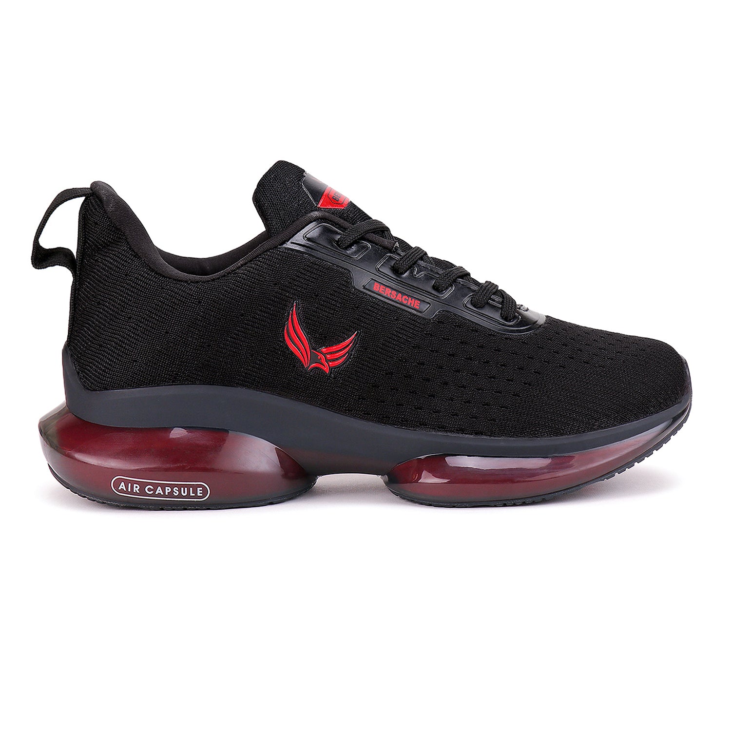 Bersache Lightweight Sports Running Shoes For Men Black-9038.
