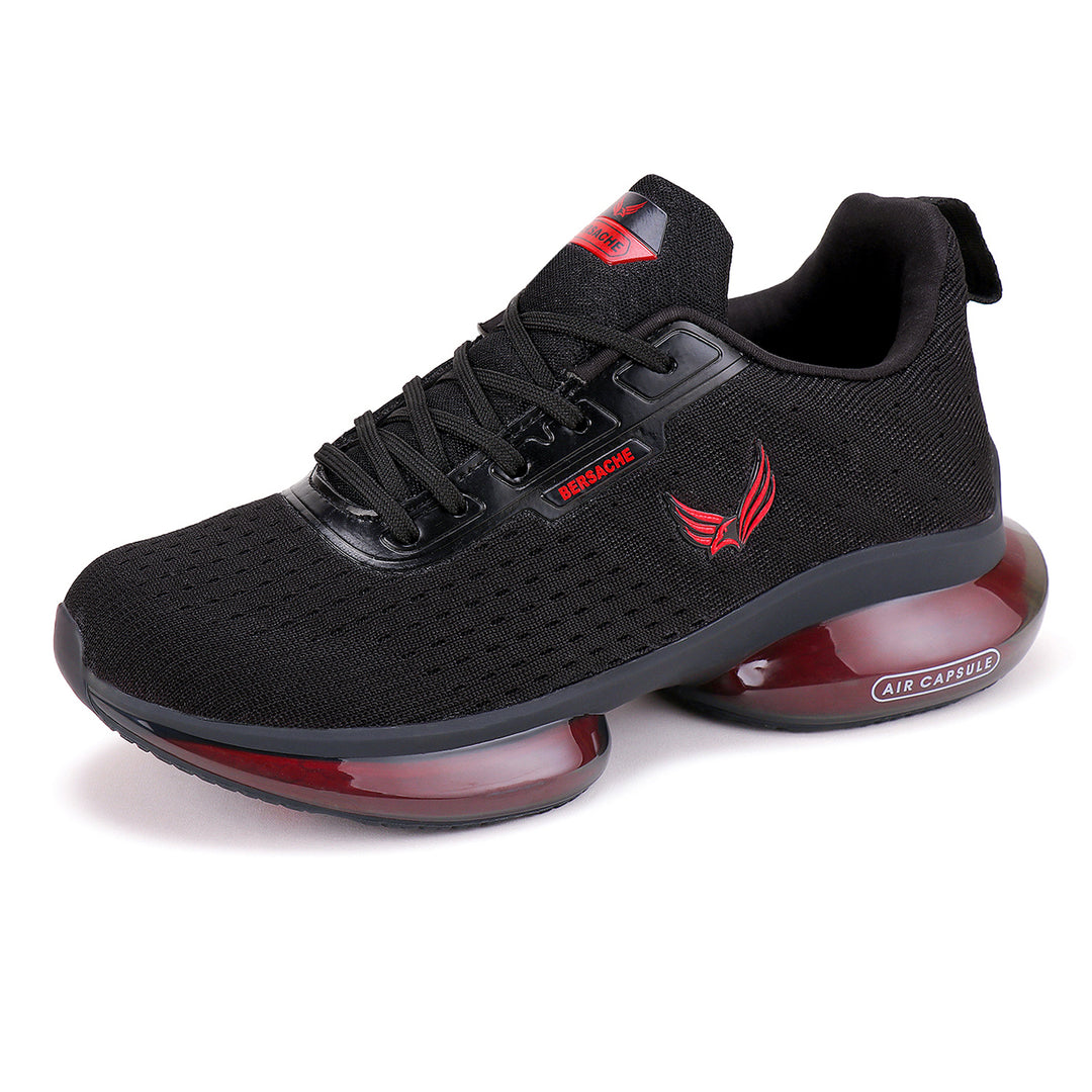 Bersache Lightweight Sports Running Shoes For Men Black-9038