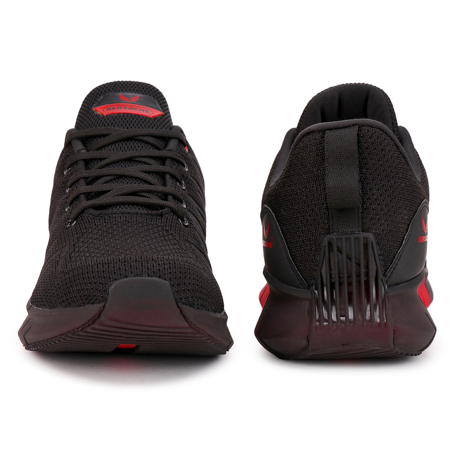 Bersache Lightweight Sports Running Shoes For Men Black-9023.