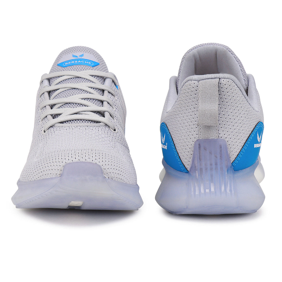 Bersache Lightweight Casual Sneaker Shoes For Men Grey-9022