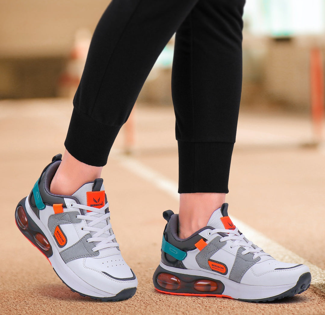 Bersache Lightweight Sports Running Shoes For Men Grey-9045