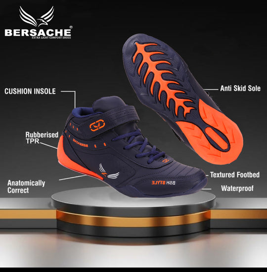 Bersache Lightweight Casual Sneaker Shoes For Men Blue-9019