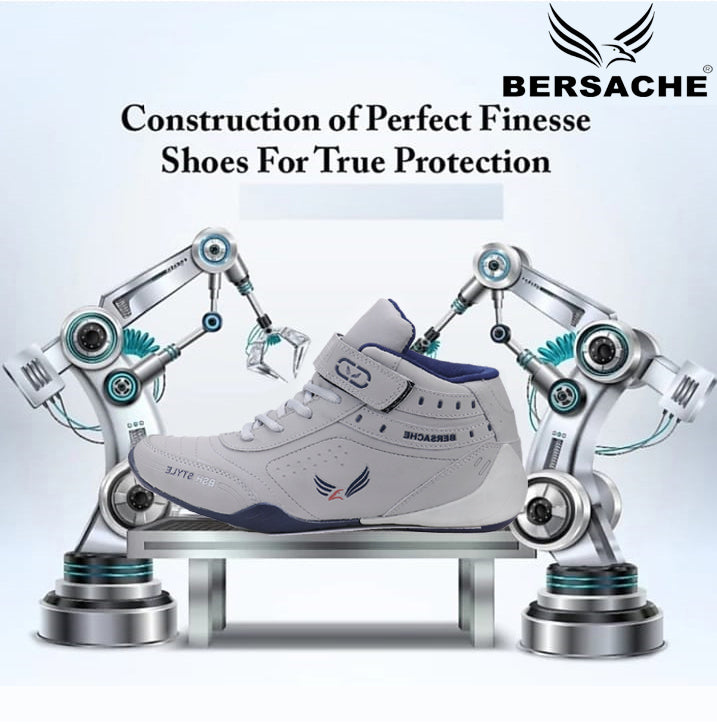 Bersache Lightweight Casual Sneaker Shoes For Men Grey-9021